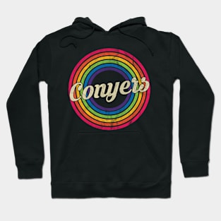 Conyers - Retro Rainbow Faded-Style Hoodie